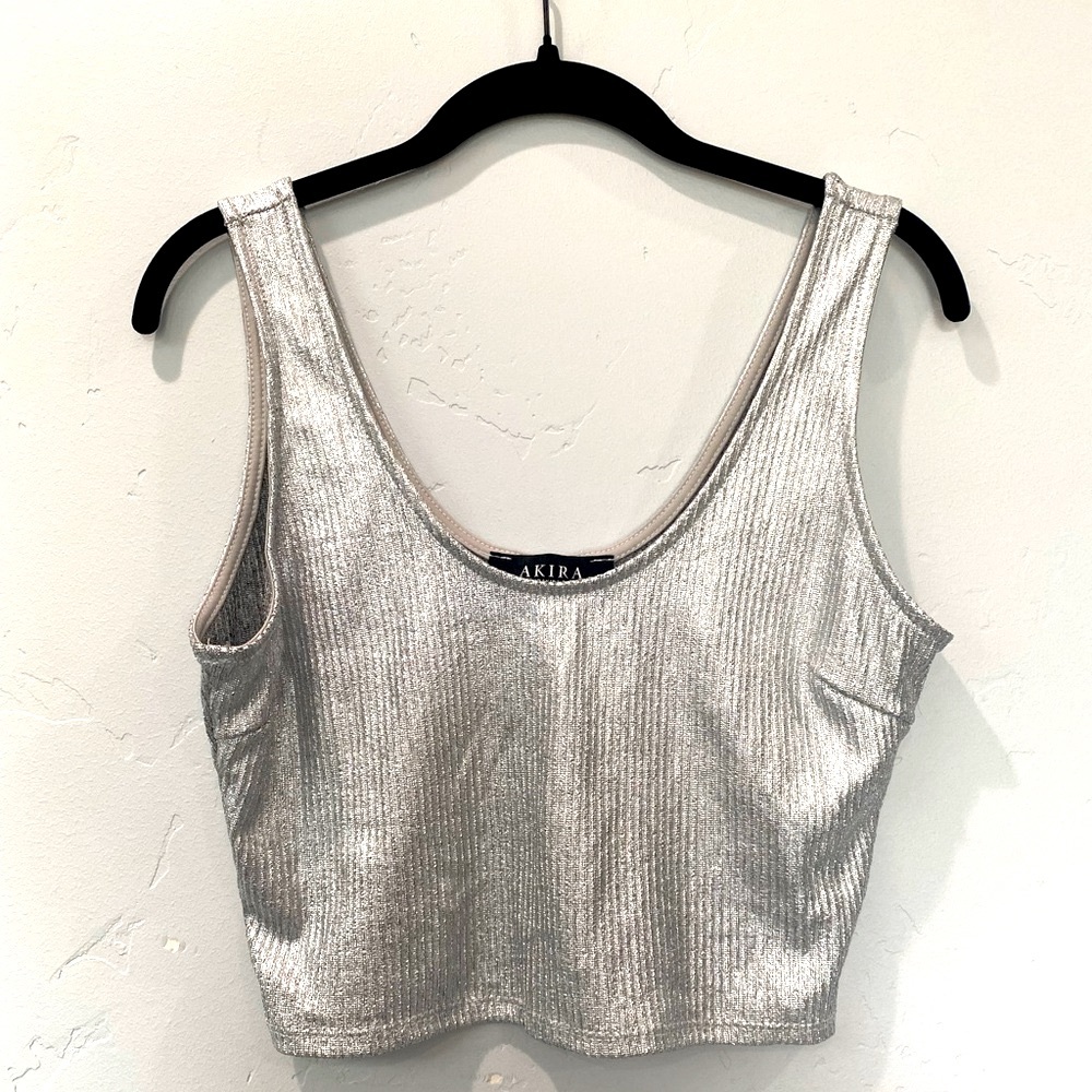 Akira Metallic Crop Tank